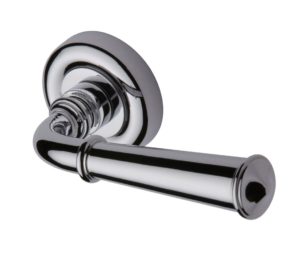 Heritage Brass Colonial Polished Chrome Door Handles On Round Rose (sold in pairs)