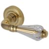 Heritage Brass Swarovski Crystal Polished Brass Door Handles On Round Rose (sold in pairs)