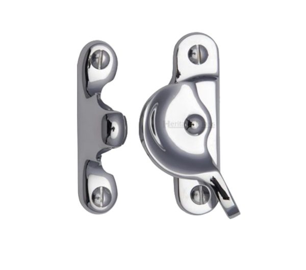 Heritage Brass Fitch Pattern Sash Fastener (66mm x 17mm), Polished Chrome