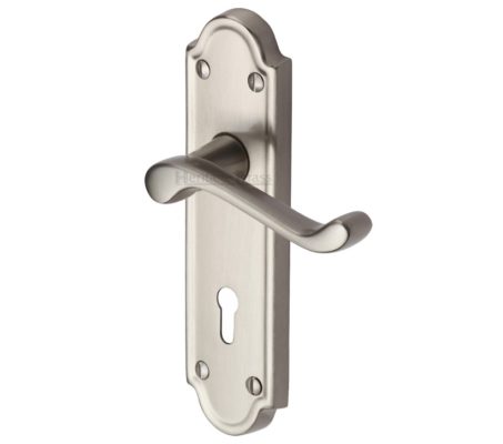 Heritage Brass Meridian Satin Nickel Door Handles (sold in pairs)