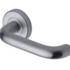 Heritage Brass Harmony Satin Chrome Door Handles On Round Rose (sold in pairs)