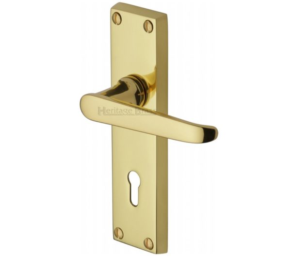 Heritage Brass Victoria Polished Brass Door Handles(sold in pairs)