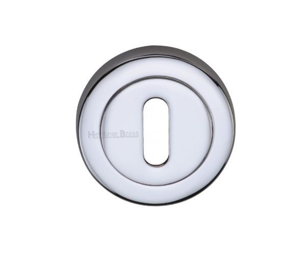 Heritage Brass Standard Key Escutcheon, Polished Chrome