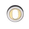 Heritage Brass Oval Profile Key Escutcheon Dual Finish, Polished Chrome With Polished Brass