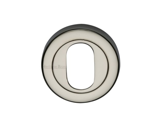 Heritage Brass Oval Profile Key Escutcheon, Polished Nickel