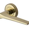 Heritage Brass Gio Polished Brass Door Handles On Round Rose (sold in pairs)