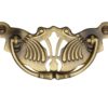 Heritage Brass Cabinet Pull On Ornate Backplate, Antique Brass