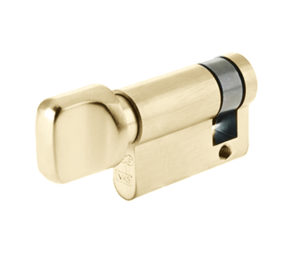 Zoo Hardware Vier Precision Euro Profile Single Body Cylinder Turn Only, Polished Brass