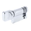 Zoo Hardware Vier Precision Euro Profile Single Body Cylinder Turn Only, Polished Chrome