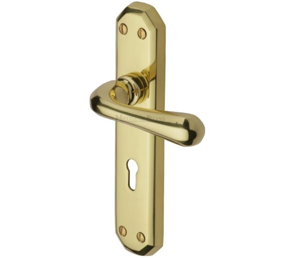 Heritage Brass Charlbury Polished Brass Door Handles (sold in pairs)