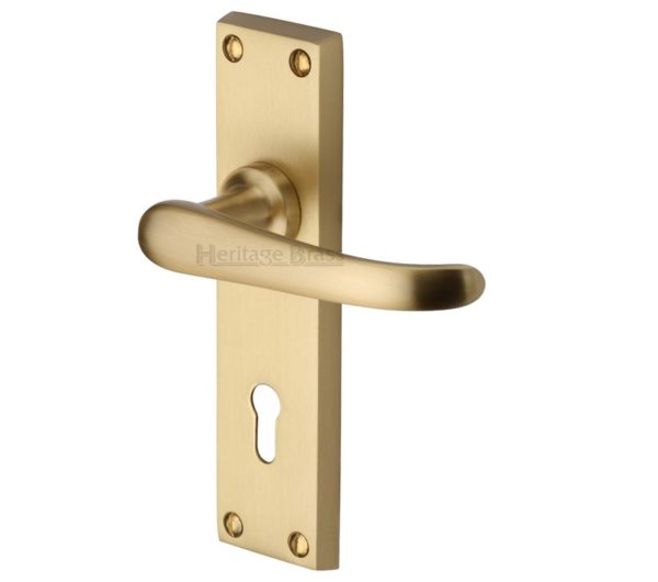 Heritage Brass Windsor Satin Brass Door Handles(sold in pairs)