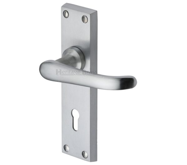 Heritage Brass Windsor Satin Chrome Door Handles (sold in pairs)