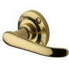 Heritage Brass Windsor Door Handles On Round Rose, Polished Brass(sold in pairs)