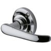 Heritage Brass Windsor Door Handles On Round Rose, Polished Chrome (sold in pairs)