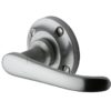 Heritage Brass Windsor Door Handles On Round Rose, Satin Chrome (sold in pairs)