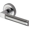 Heritage Brass Celia Apollo Finish Satin Chrome With Polished Chrome Door Handles On Round Rose(sold in pairs)