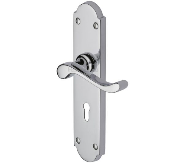 Heritage Brass Savoy Long Polished Chrome Door Handles (sold in pairs)