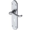 Heritage Brass Savoy Long Satin Chrome Door Handles (sold in pairs)