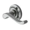 Heritage Brass Bedford Satin Chrome Door Handles On Round Rose (sold in pairs)