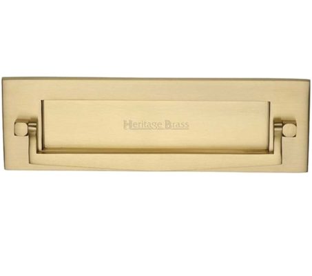 Heritage Brass Postal Knocker Letter Plate (254mm x 79mm), Satin Brass