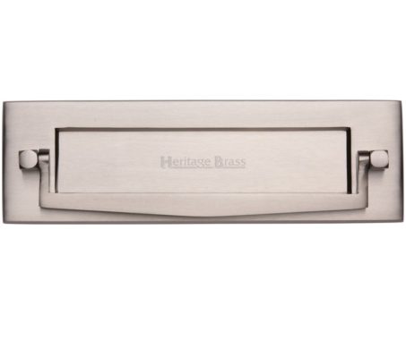 Heritage Brass Postal Knocker Letter Plate (254mm x 79mm), Satin Nickel