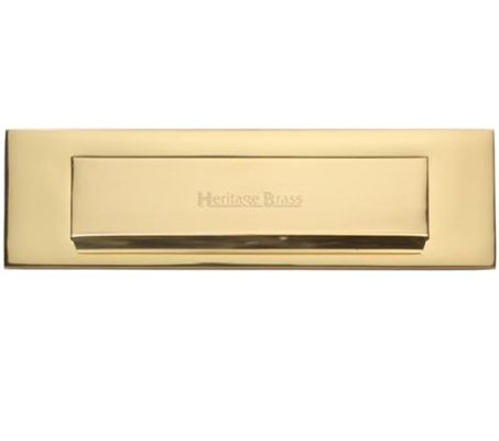 Heritage Brass Gravity Flap Letter Plate (280mm x 80mm), Polished Brass