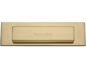 Heritage Brass Gravity Flap Letter Plate (280mm x 80mm), Satin Brass