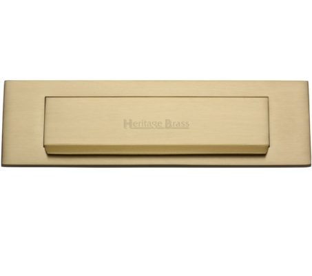 Heritage Brass Gravity Flap Letter Plate (280mm x 80mm), Satin Brass