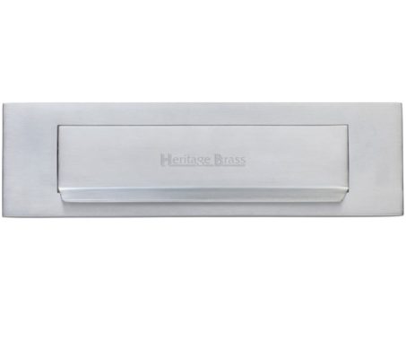 Heritage Brass Gravity Flap Letter Plate (280mm x 80mm), Satin Chrome