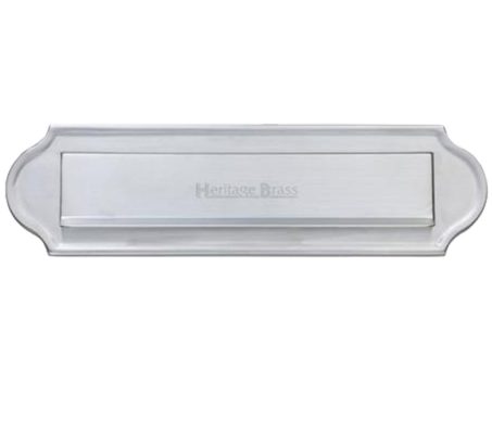Heritage Brass Gravity Flap Letter Plate (280mm x 80mm), Satin Chrome