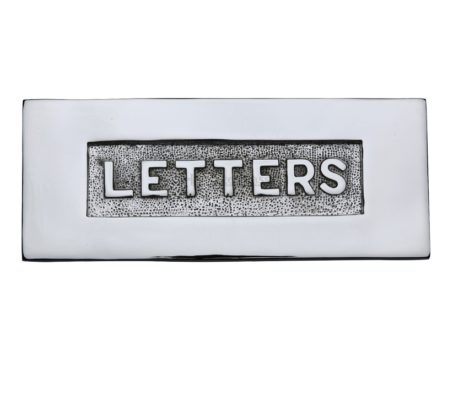 Heritage Brass Letters Embossed Letter Plate (254mm x 101mm), Polished Chrome