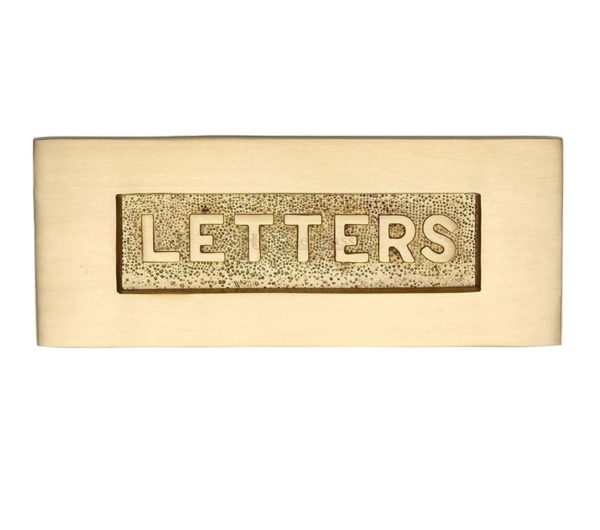 Heritage Brass Letters Embossed Letter Plate (254mm x 101mm), Satin Brass