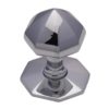 Heritage Brass Faceted Centre Door Knob, Polished Chrome