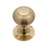 Heritage Brass Reeded Mortice Door Knobs, Polished Brass (sold in pairs)