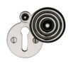 Heritage Brass Standard Round Reeded Covered Key Escutcheon, Polished Nickel