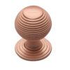 Heritage Brass Reeded Cabinet Knob, Satin Rose Gold