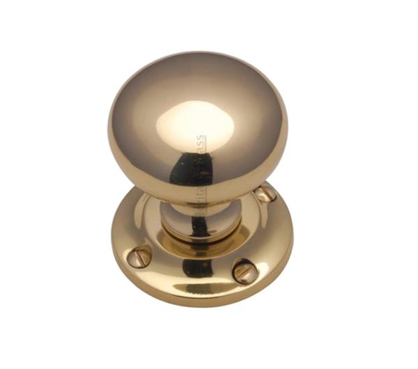 Heritage Brass Victoria Mortice Door Knobs, Polished Brass (sold in pairs)