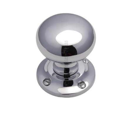 Heritage Brass Victoria Mortice Door Knobs, Polished Chrome (sold in pairs)
