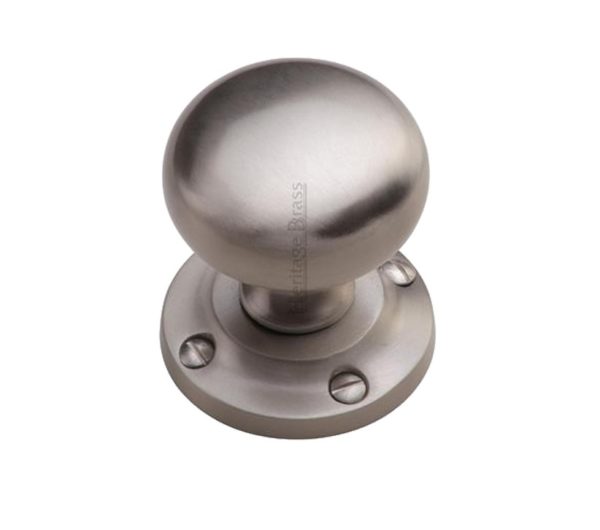 Heritage Brass Victoria Mortice Door Knobs, Satin Nickel (sold in pairs)