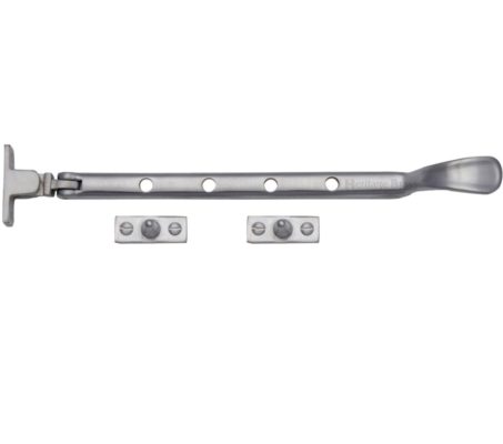 Heritage Brass Spoon Pattern Traditional Casement Stay (8", 10" OR 12"), Satin Chrome