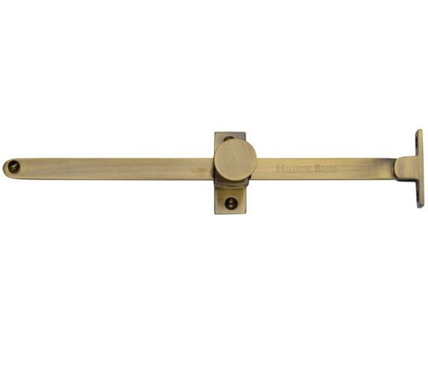 Heritage Brass Sliding Design Casement Stay (10" - 254mm), Antique Brass