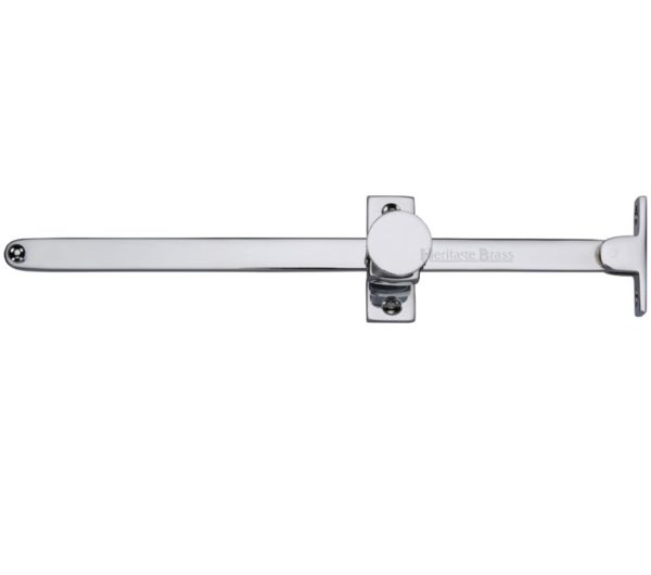 Heritage Brass Sliding Design Casement Stay (10" - 254mm), Polished Chrome