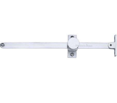Heritage Brass Sliding Design Casement Stay (10" - 254mm), Satin Chrome