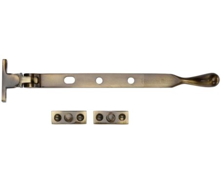 Heritage Brass Bulb End Casement Stay (8", 10" OR 12"), Antique Brass