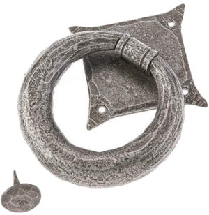 Jedo Collection Valley Forge Ring Style Door Knocker (165mm x 114mm), Pewter Patina