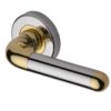 Heritage Brass Vienna Dual Finish Polished Chrome With Polished Brass Edge Door Handles On Round Rose (sold in pairs)