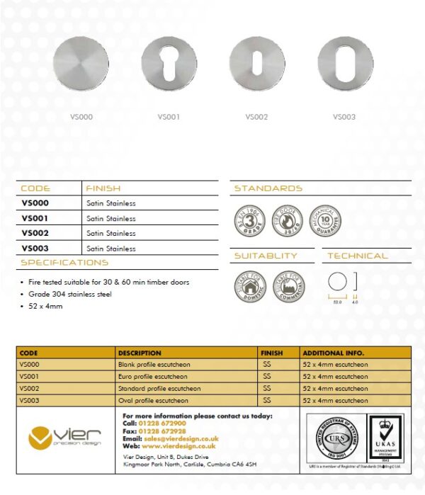 Zoo Hardware Vier Euro Profile Key Escutcheon, Satin Stainless Steel - Image 2