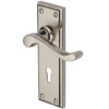 Heritage Brass Edwardian Mercury Finish Satin Nickel With Polished Nickel Edge Handles (sold in pairs)