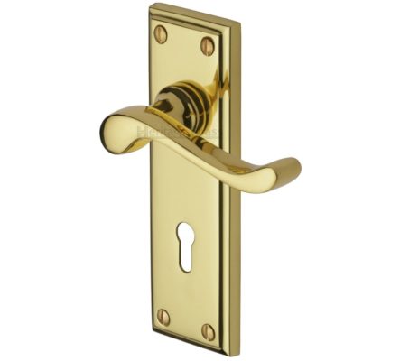 Heritage Brass Edwardian Polished Brass Door Handles (sold in pairs)
