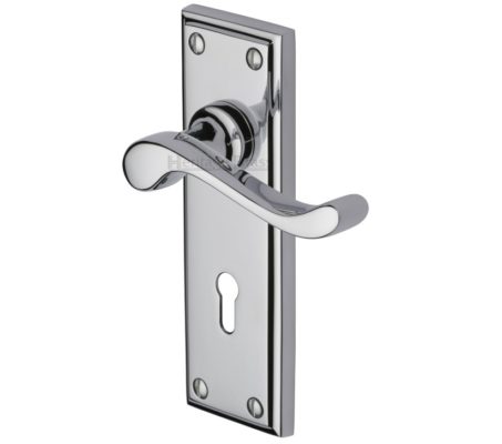 Heritage Brass Edwardian Polished Chrome Door Handles (sold in pairs)